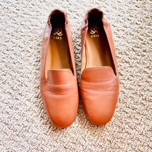 EUC UKIES Cognac Nappa Bianca Leather Loafer - Picture 4 of 6